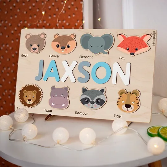 Kindlytoys, Wooden toys, name puzzles, Personalized Puzzle 