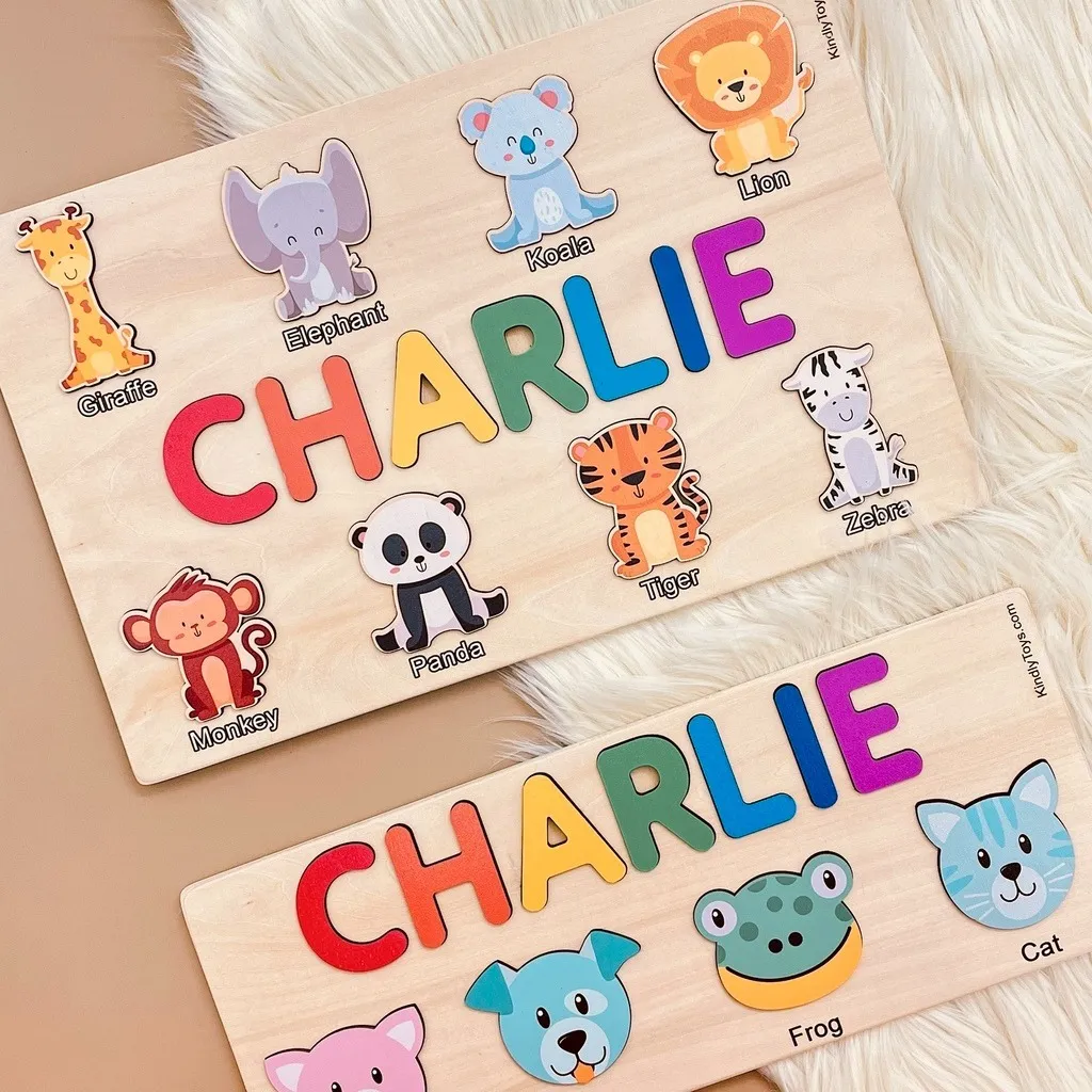 Kindlytoys, Wooden toys, name puzzles, Personalized Puzzle 